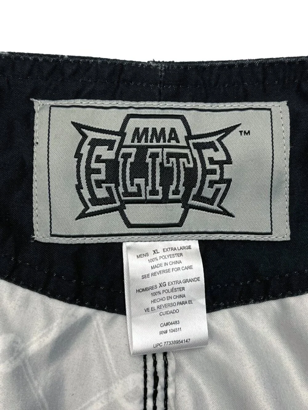 MMA Elite Fighting Shorts Black Skull Wings Cage Design Training Mens XL X-Large